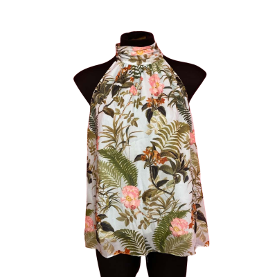 Witchery Womens Sleeveless Halter Neck Top Floral Size 8 RRP: $129.00