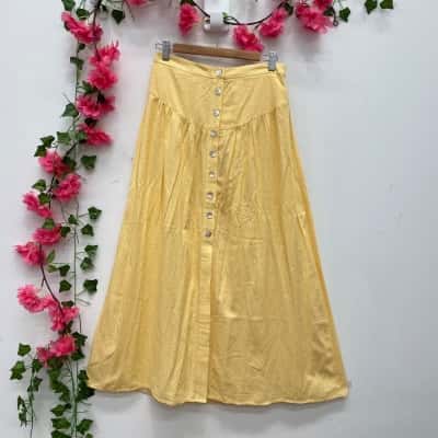 Sportsgirl Womens Maxi Skirt Size 10 Polka Dot / Yellow 