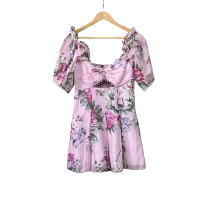 alice McCall Womens  Size 12 Cotton Silk Mini Dress  Floral / Pink  