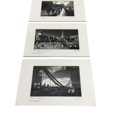 Three Vintage Black & White London Landmarks Signed Photographs