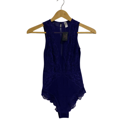 Bras N Things Womens  Size 8 navy blue, nylon & elastane bodysuit 
