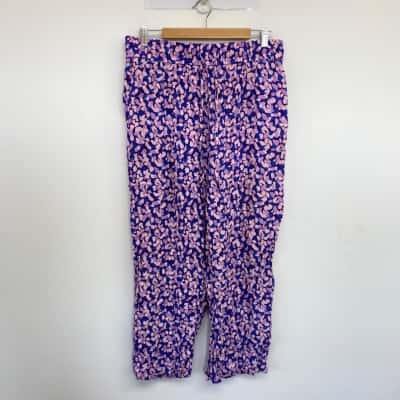 Mister Zimi Purple Floral Loose Fit Pants  Size 16 