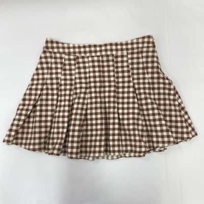 Black Friday - Womens Mini Skirt - Size 12 - Beige / Brown 