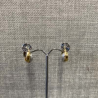  Womens Two Toned Hoop Earrings Gold / Silver 