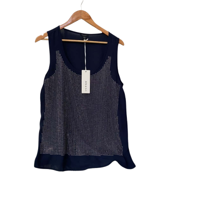 Verge Womens  Size 14 / L Sleeveless Top Navy Blue / Silver 