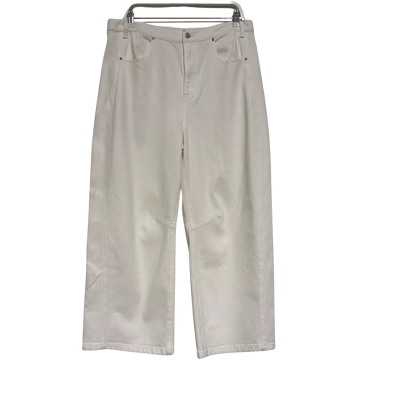 BNWT Sills Womens Size 16 Elasticized-Back Straight Cut Relaxed Jeans White RRP: $319.00