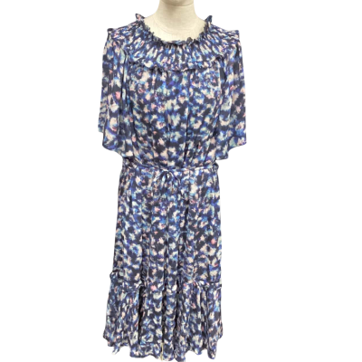 Marcs Womens  Size 10 Short Sleeve Dress  Blue / Multicoloured / Navy Blue 