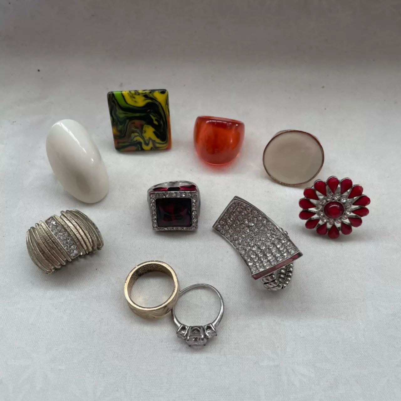 Costume Rectangular Rings Gorgeous 10 Assorted Costume Ring Combo(s)
