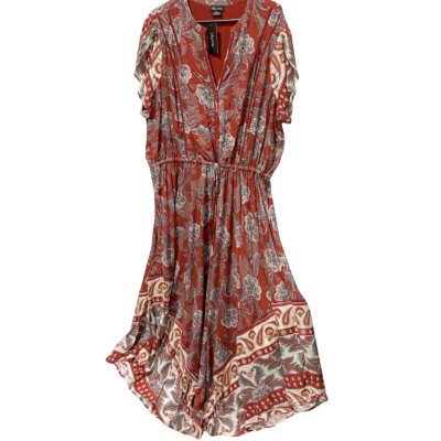 City Chic Womens  Size XXL Maxi Lula Marsala Dress Paisley