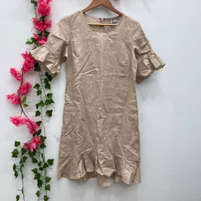 Regatta Womens Short Sleeve Midi Dress Size 8 Champagne 