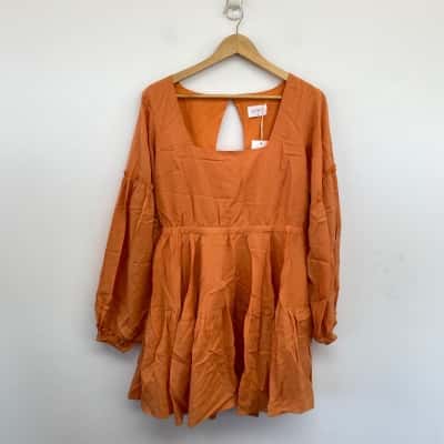 Girl And The Sun Burnt Orange Pure Sun Mini Dress  Size XL 