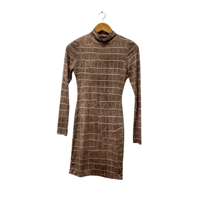 Missguided Womens  Size 8 Long Sleeve Dress Brown 