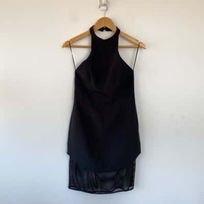 Finders Keepers Black Halter Neck Mini Dress Size M 