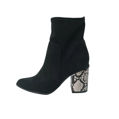 City Chic Wide Fit Kendra Black Faux Suede Ankle Boots Size 40 PreOwned 