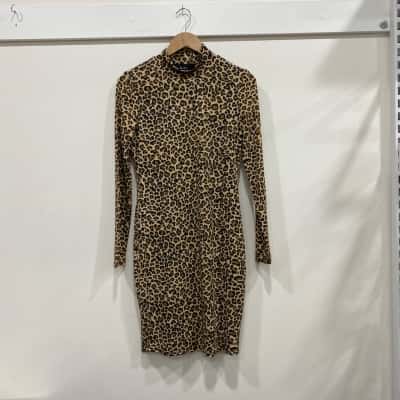 Bardot Womens  Size M Long Sleeve Dress Animal print 