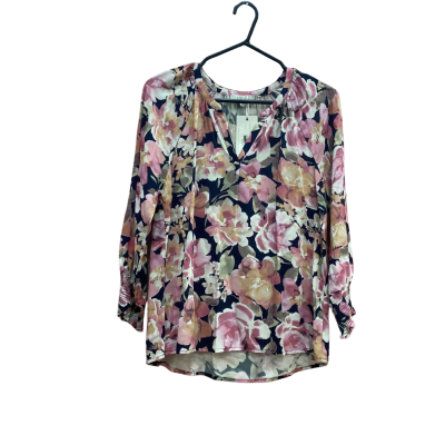 Jump Womens Size 8 Floral Shirred Sleeve Top