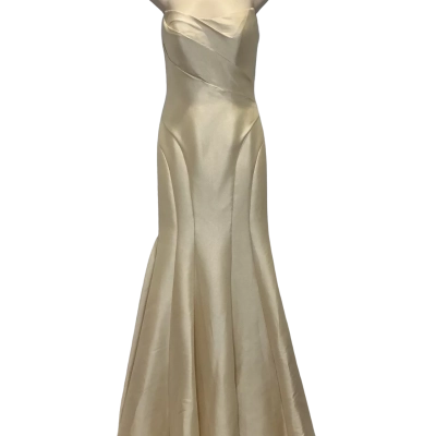  Womens  Size 10 / 8 Formal Dress Beige 