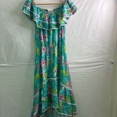 Jaase Womens Size L Floral Dress Floral / Green / Teal BNWT
