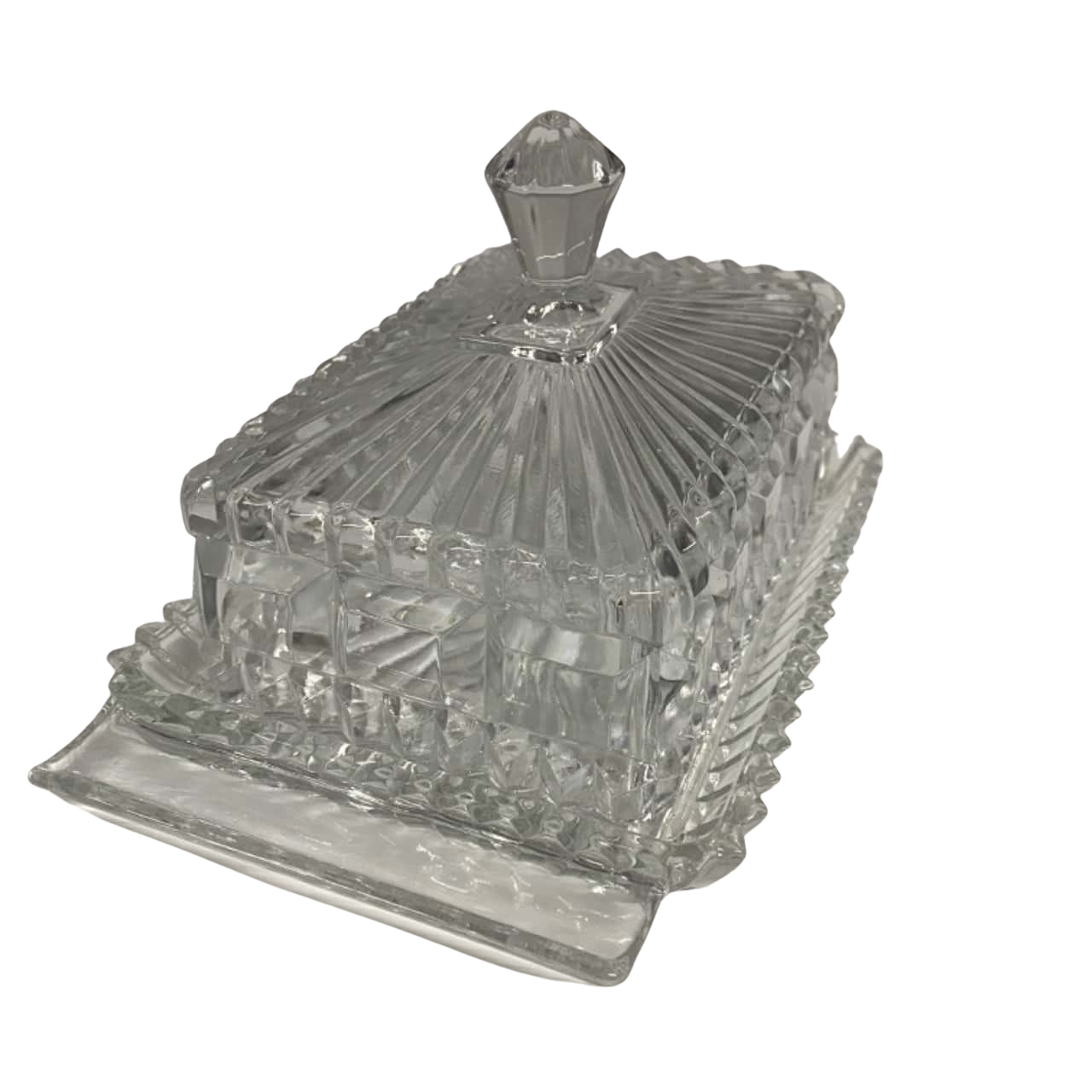 Vintage Cut Glass Butter Dish (s)
