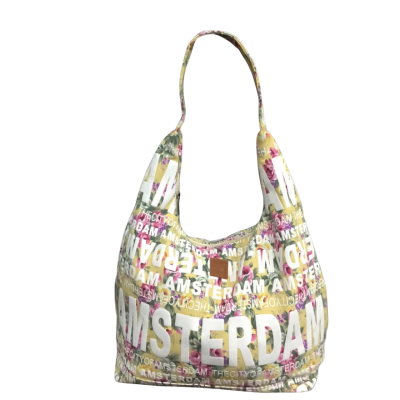  Robin Ruth Shoulder Bag Beige / Floral / with  White Writing