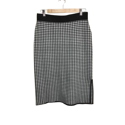  Khoko Womens  Size S Black & White Check Midi Skirt