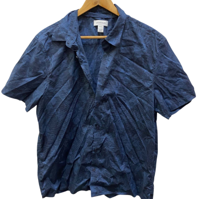Calvin Klein Mens  Size XL Short Sleeve Shirt Navy Blue 