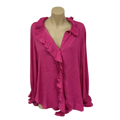 Motto Women’s Double Ruffle Blouse Size 12 Blouse Pink  Brand New | RRP $149.95