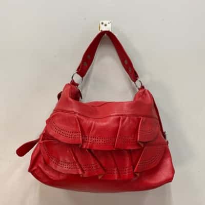  BNWOT Womens Large Handbag / Shoulder Bag Red Leather