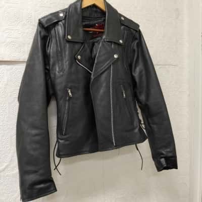 Zorros Black Bike Size M Leather Jacket VGUC