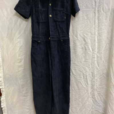 Afends Womens Romper Jumpsuit Size 8 Boiler Suit Black  