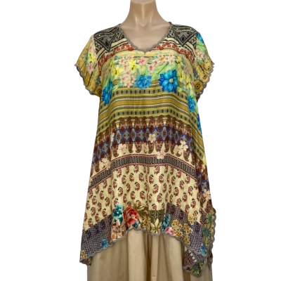 Johnny Was Silk top Size M 