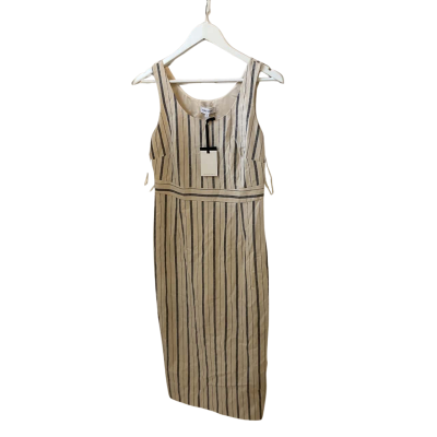 Table Eight Womens  Size 8 Casual Dress Blue / Cream / Pinstriped 