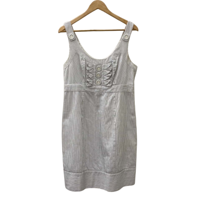 Katherine Womens  Size 14 Pinafore Pinstriped / White / Black 