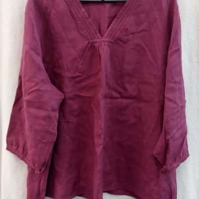 Vivid Womens  Size XXXL 3/4 Sleeve Top Maroon 