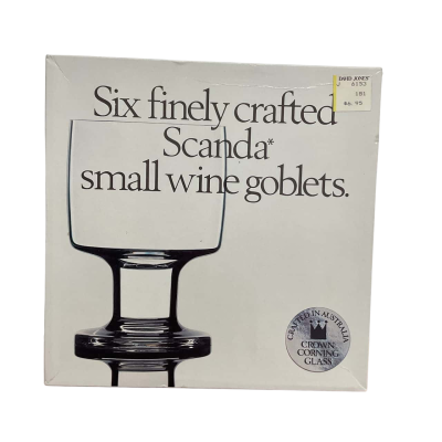 VINTAGE - Crown Corning Glass “Scanda” Wine Goblets 