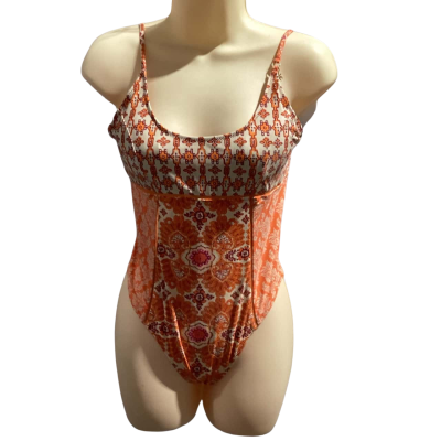 BNWT.  Tigerlily.   Womens  Size 10.  One-piece Bathers.  Burnt Orange, patterned. RRP $159.00