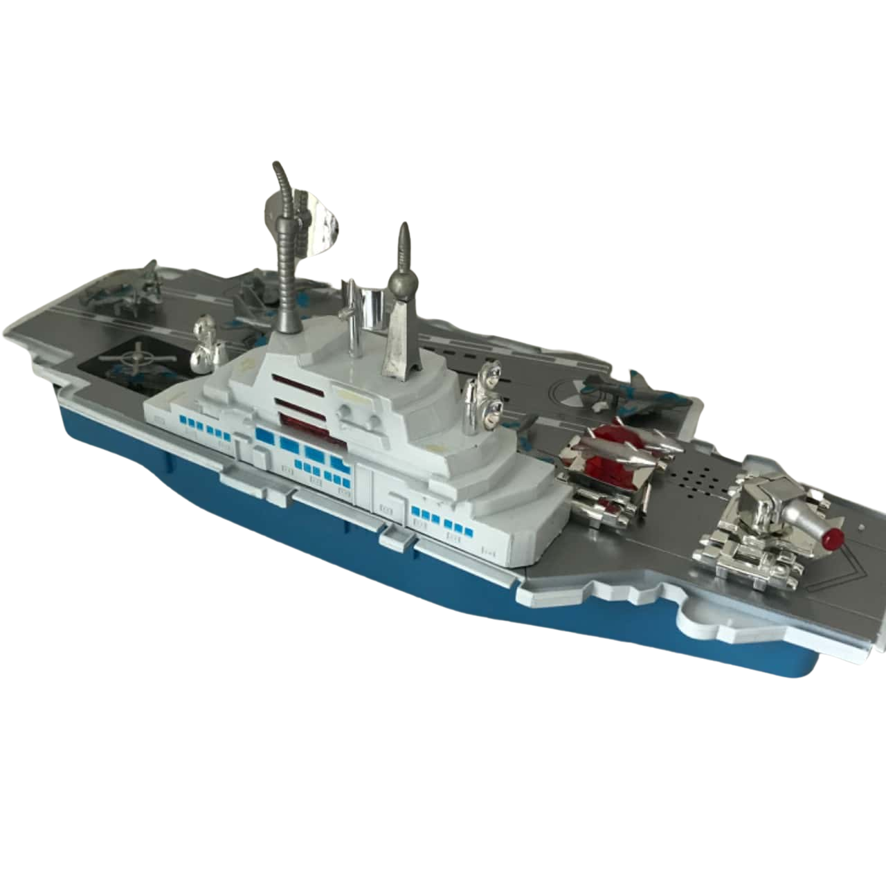 Vintage 1980s Battery Operated Lights & Sounds Aircraft Carrier in good