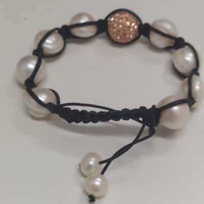 Adjustable Imperfect Simulated Pearl Bracelet