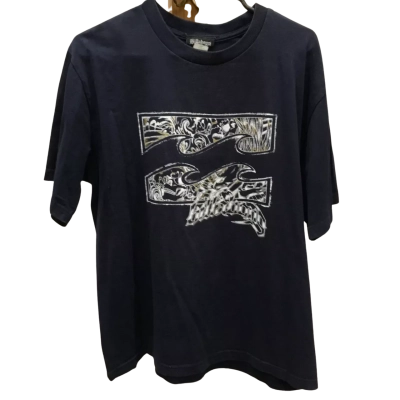 Billabong Navy Patterned T Shirt Size XL