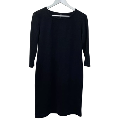  Visage Womens Size M Long Sleeve Dress Black - 100% NZ Merino Wool