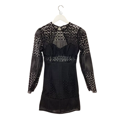 Kookai Size 10 Little Black Dress with Crochet Details NEW