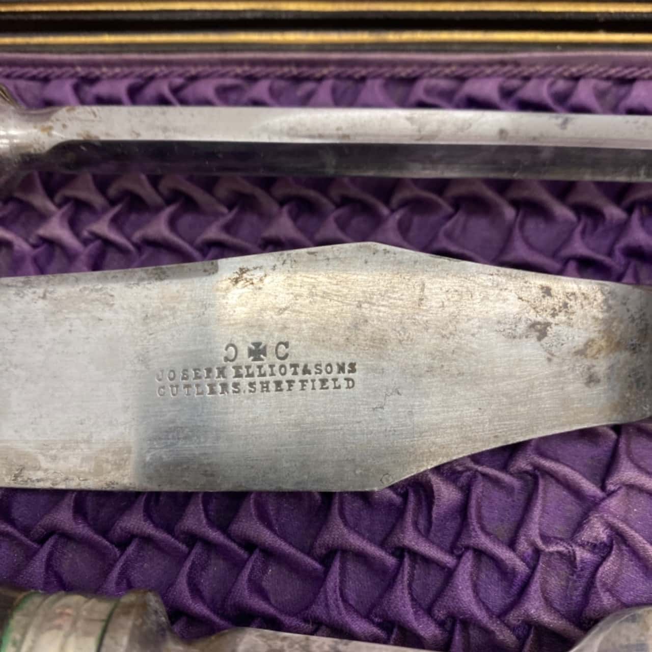 Joseph Elliot&Sons Antique Bone Handle Carving Set (s)