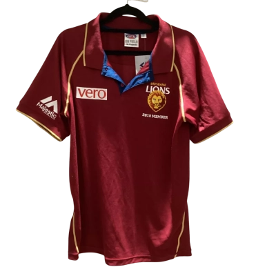 AFL Mens  Size S Polo Shirt Maroon Brisbane Lions Member 2018