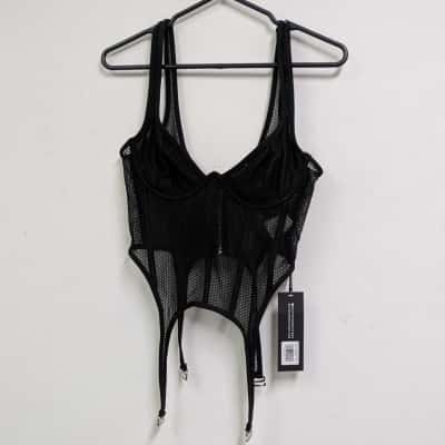 White Fox Womens Black Bustier Size L