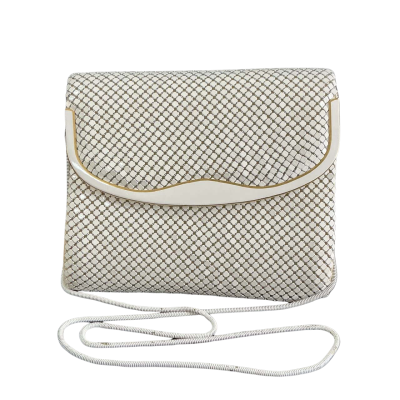 Vintage mesh Womens Cross Body Bag White 