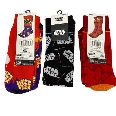 Favourite Theme Unisex Socks ONE Size Multicoloured BNWT 3 Pairs