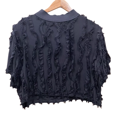 Alpha60 Black Ruffle Cropped Top Size M