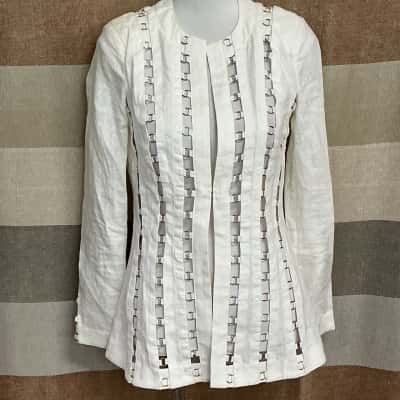 Thurley Womens  Size 6 Blazer Cream / Gold 