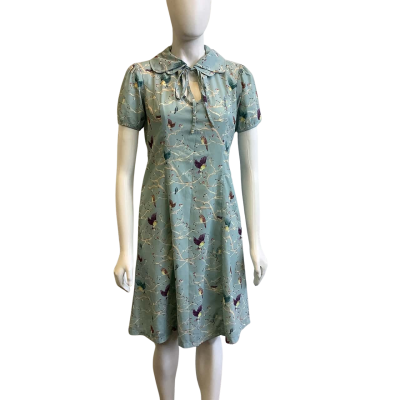  Collectif Women's Size M Short Sleeved Midi Dress Blue 