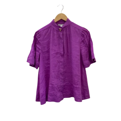 Country Road Womens  Size 6 Short Sleeve Blouse Purple 